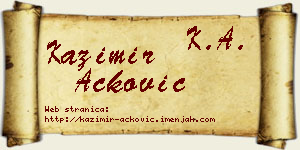 Kazimir Acković vizit kartica